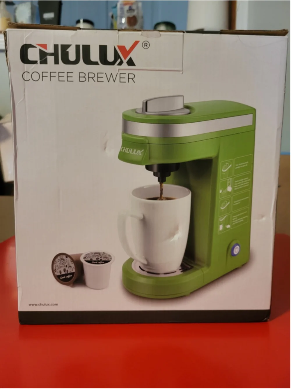 NIB CHULUX Single Serve Coffee Maker K-Cup Pod Brewer Green